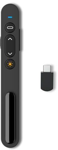 Presentation Clicker for Powerpoint, Type C Wireless Presenter Remote with Red Light, 2.4GHz PowerPoint Clicker Slide Advancer for Classroom, Lecture Hall, Conference Room, Exhibition Hall