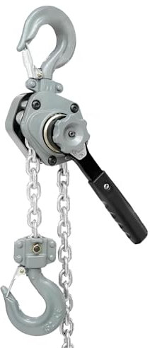 Manual Chain Hoist 1/4 Ton 550lbs Aluminum Mini Lever Block with Hook for Garages and Warehouses Automotive Machinery