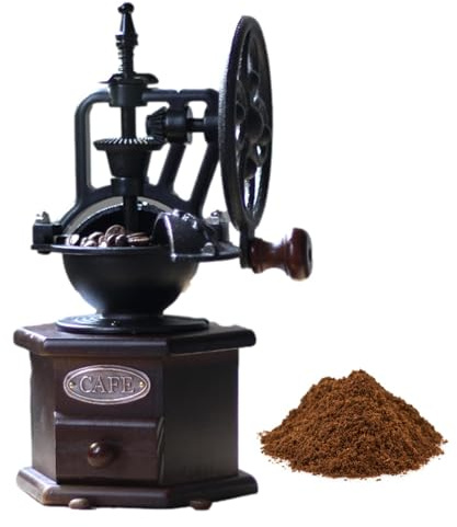 Manual Coffice Grans Molinillo - Macinino da caffè in legno, stile vintage con regolatore poligonale per spezie, noci, erbe per migliorare il sapore, l'acidità e l'ACA