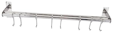 ULTECHNOVO Soporte De Utensilios De Cocina De Acero Inoxidable Barra Doble Ganchos Colgador Multifuncional Sin Taladro Para Pared Organizador Resistente y Práctico Para Utensilios Domésticos