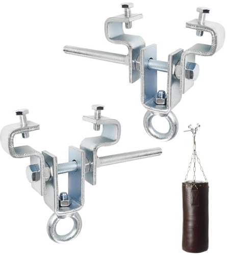 ZenithPeak Deckenhaken Schwerlast, Schaukelhaken Verstellbare Stahlträger Befestigung Beam Aufhänger für Schwere Säcke Stahlträgerklemme Boxsack Hängend Hält 204KG - Einstellbar von 65 mm bis 225 mm