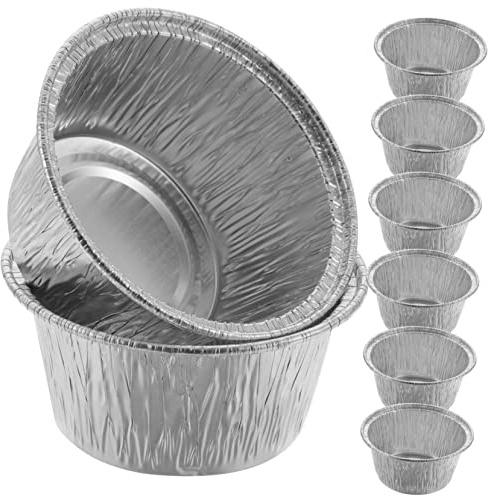 POPETPOP 100pezzi Pirottini in Alluminio Per Budini e Muffin Da Resistente Alte Temperature Forno Casa Ristoranti Bakery