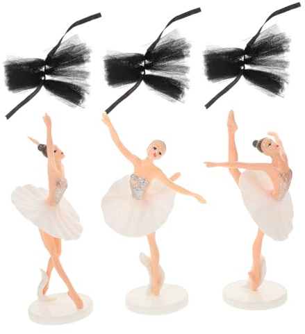 Supvox Ballettmädchen Kuchendekor Mit Tüllrock Miniaturfigur Für Kuchen Und Partydekoration Weiß Und Schwarz Aus Sicheren Materialien