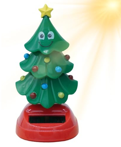 Solar Tree - Christmas Dance Toy, Holiday Movement Figure | Solar Decoration Idea , Novelty Table Display with Windowsill Car for Conf