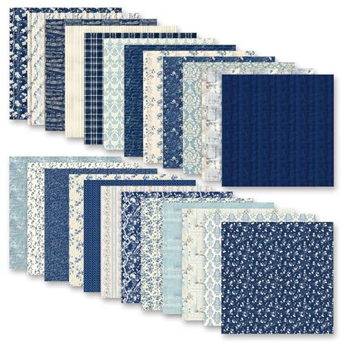 Doppelseitiges Bastelpapier, 30x30cm Scrapbook Papier 24 Blatt/12 Designs Doppelseitiges Bastelpapier, Dekorpapier Decoupage Papier Block für DIY Alben Bullet Journals Süße Geschenke (PAD2074)