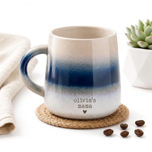 Personalised Mug with Name | Customised Gifts Engraved Coffee Mug for Men and Women | Customisable | Microwave and Dishwasher Safe | Personalised Gifts | Stoneware Gradient Mug (Dusk)