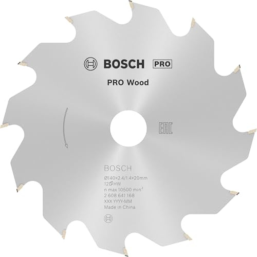 Bosch 1x PRO Wood Corded Circular Saw Blade for Hand-Held Saws | for Softwood, Hardwood, Ø 140 mm, Professional Accessory Hand-Held Corded Circular Saws