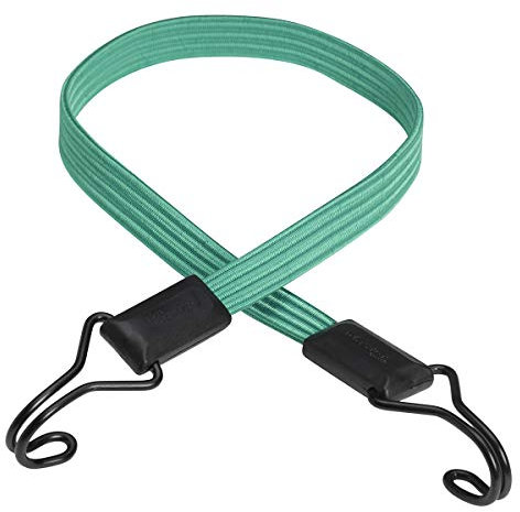 Master Lock 3225EURDAT Cinghia Elastica con Ganci Cavo Gancio Invertito Adatto per Giardinaggio, Trasporto, Trasloco, Campeggio, Verde, 80 cm