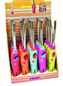 ALLUME GAZ FLEXIBLE RECHARGABLE ELECTRONIQUE 24 CM AVEC BOUTON DE SECURITÉ