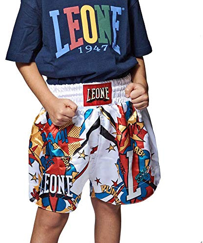LEONE 1947, Short Thaïlandais Jr Hero, Enfant Unisexe, Blanc, M, ABJ02