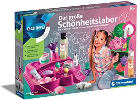 Clementoni Science Galileo Lab – Das große Schönheitslabor, duftender Badeschaum, Nagellack, Seifen & Shampoo, Experimente für Zuhause, Spielzeug für Kinder ab 8 Jahren 59077