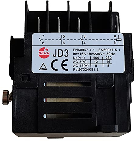KEDU Elektromagnetisches Relais,elektromechanisches Relais mit Netzausfall- und Unterspannungsschutzfunktion,16A 230V JD3 (JD3-8Pins-230V)