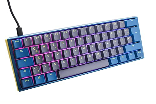 Ducky One 3 Daybreak - Mechanische Gaming Tastatur Deutsches Layout im Mini-Format (60% Keyboard) mit Cherry MX Speed Silver Switches, Hot-Swap-fähig und RGB-Beleuchtung