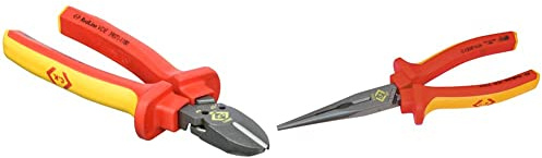 C.K 39071 Redline VDE Combicutter1MAX 180mm &  39076 Snipe Nose Pliers, 200 mm - 8, 431014