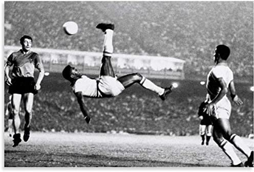 LBMED Leinwand Malerei Bild Pele Brasilien Fußball Druck Leinwand Kunstposter für Schlafzimmer Dekor Poster Wandkunst Bilder Und Drucke 19.7x27.6(50x70cm) Kein Rahmen