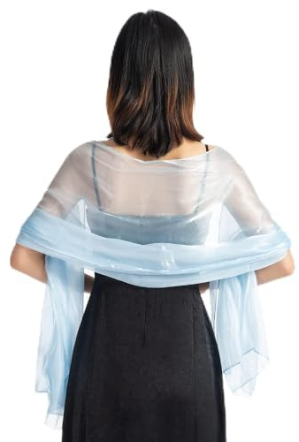 NiceYnn Chiffon Organza Shawls Wraps for Evening Dresses Women Oversize 170x72cm Sheer Smooth Silky Scarf Wedding Formal Party