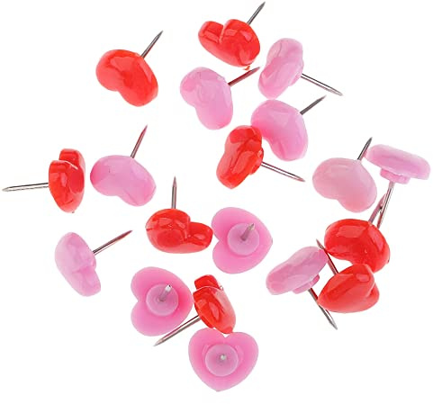 50 Stück Herz-Reißzwecken, gemischte Farben, niedliche Reißnägel, dekorative Karten-Pins, Zeichennadeln für Foto-Zeitplan, Wand-Pinnwand
