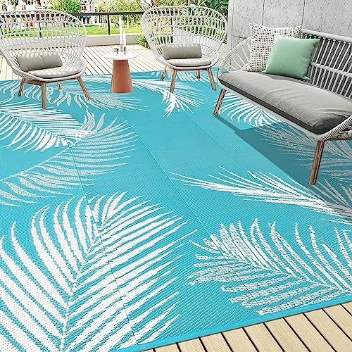 Pauwer Outdoor-Teppich, wasserdicht, 2,9 x 30,5 cm, wendbar, Kunststoff, Strohteppich, für Terrasse, Camping, Wohnmobil, Innen- und Außenbereich, Teppich für Terrasse, Wohnmobil, Picknick, Hinterhof,