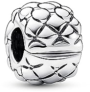 Pandora Moments Dije estilo clip con patrón de tachuelas chapado de plata de ley