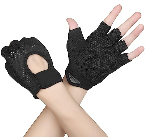 Yasdyri Fitness Handschuhe Damen Herren Trainingshandschuhe 2 Stück Anti Rutsch Silikon Atmungsaktive Sporthandschuhe für Gewichtheben Krafttraining, Handflächenschutz, Radfahren, Bewegung