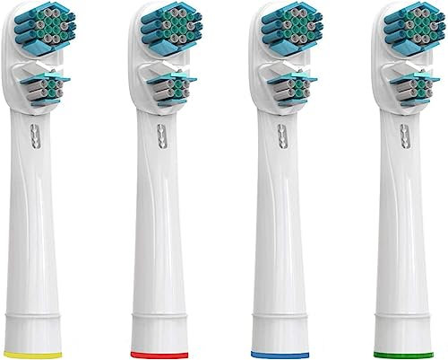 4 Pcs Dual Clean Replacement Toothbrush Heads Compatible with Oralb Electric Toothbrush, Double Heads and Soft Bristle for Superior Cleaning and Whitening