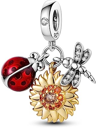 Parmuz Charms für Armbänder 925 Sterling Silber Sommerreise Ozean Glücksbringer Perlen Anhänger Schmuck Geschenk für Frau Mutter