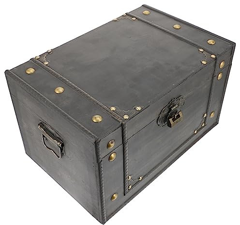 Beavorty Vintage Holz Schatzkiste Kleine Aufbewahrungsbox Mit Antikem Schloss Für Wohnzimmer Arbeitszimmer Escape Room Und Kinderzimmer