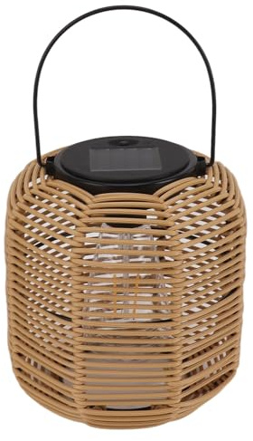 Hängende Solarlaterne für draußen, helle Laterne aus natürlichem Rattan mit Griff, große wasserdichte dekorative Led-Gartenleuchten, Solar-Tischlampe für Zaun, Veranda, Hof