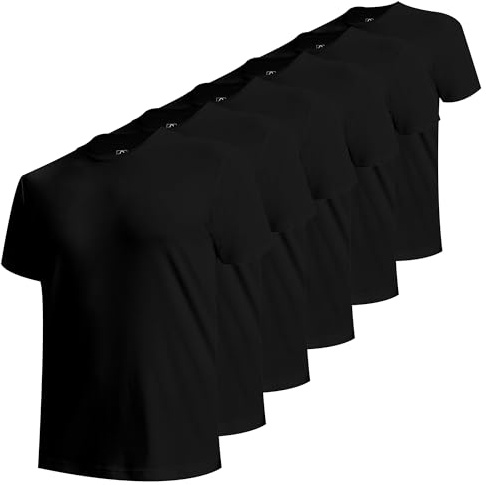 BAMBOO COOL Men's Undershirts Moisture Wicking Crewneck T Shirts 6 Pack