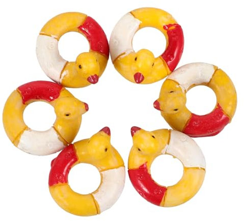 Yardenfun 6 Stück Rettungsring Ornamente Mini Requisite Bezaubernder Mini Schwimmring atur Schwimmring Requisiten atur