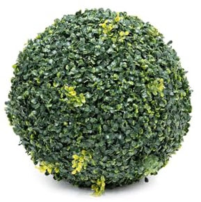 CapitanCasa Palla Bosso Artificiale Rotonda Sfera Erba Sempreverde Decorazione Esterno Interno Diametro 20cm Verde