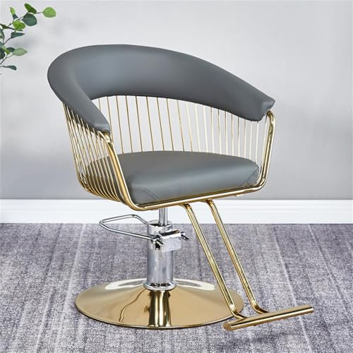 WSNCXFW Grau,Friseurstuhl, drehbarer Friseurstuhl mit 360-Grad-Drehung und Hydraulikpumpe, robuster professioneller Friseurstuhl, für Friseursalonausrüstung