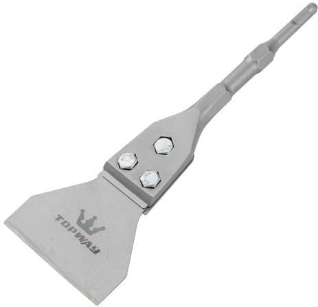 TOPWAY SDS Plus Scalpello per Piastrelle 4 Pollici (300mm x 100mm) Raschietto per Pavimenti, Scalpello a Spatola per Rimozione di Piastrelle, Tappeti, Linoleum 121117