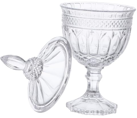 TOPBATHY 1pezzi Barattolo Decorativo Vetro Per Contenitore Trasparente Per Dolci e Gioielli Design Classico Per Matrimoni e