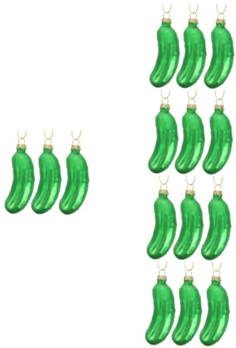 Alipis 15 STK Gurke Anhänger Weihnachtsdekore Gurkendekor weihnachtsschmuck zum aufhängen weihnachtsbaumdeko Tannenbaum Dekoration Weihnachtsbaum anhänger Weihnachtsfeier-Ornamente Glas