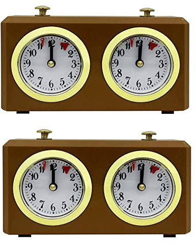 Fegtrtyoa 2X Mechanische Schach Uhr Analog für Schach Spiel Uhr Offizielle Uhren Keine Batterie Erforderlich