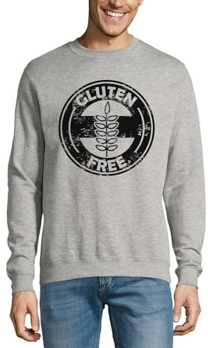 Pull en coton avec logo sans gluten Gris, gris, 3XL