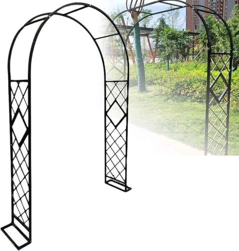 WCQSYY Arceau À Rosiers pour Plante Grimpantes, Large Arche De Jardin Support avec Cadre en Acier, pour Plantes Grimpantes,Pergola De Gloriette Fer Forge,Vert,W300xH230cm