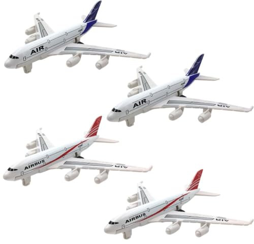 JWKLYZH Jouet Avion, 4 Pièce Jouet de Avion Set Avion Modèle Réduit Jouet d'avion Petites Avions Jouets Jeux Volant Extérieur Jardin Interactif Enfant Garçon Fille