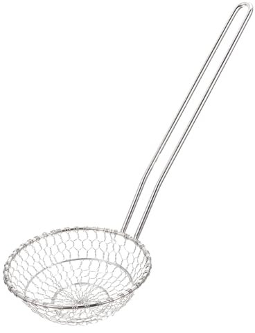 HOLIDYOYO Colador De Acero Inoxidable Para Freír Mango Largo, Espumadera De Malla Fina Resistente a Altas Temperaturas, Utensilio De Cocina Para Filtrar Aceite y Alimentos