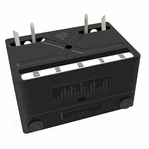Router Rack Caja WiFi Material ABS Diseño de Orificio de Salida de Gran Diámetro Gran Capacidad Multifunción Caja Ocultar Router WiFi para Oficina Hogar(Black)