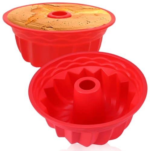QYEHF 2 PCS Stampo in Silicone per Torte, Antiaderenti e Rilascio Rapido Tortiera, Stampi in Silicone per Ciambella Cake Molds, Bigné, Pudding e Dolci, Privo di BPA Muffa da Forno, 15x6.5cm