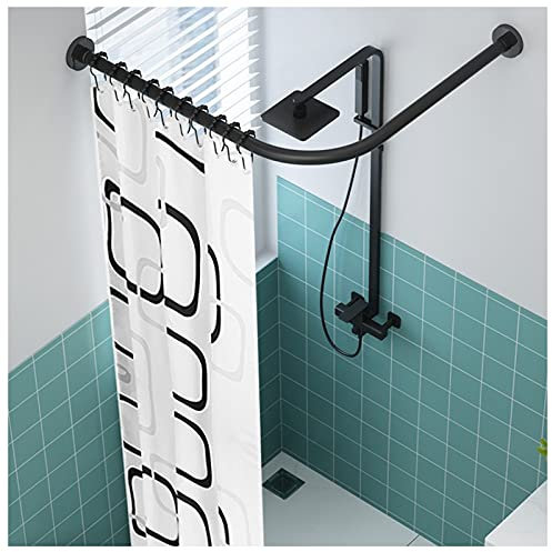 GODFSAHG Duschspannstangen für Badezimmer, Dehnbare Eck-Duschvorhangstangen in L-Form, verstellbar, bohrfreie Installation, 304 Edelstahl, für Badezimmer, Bekleidungsgeschäft