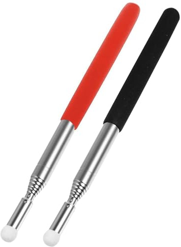 TPZORJX 2 pcs Bastón Telescópico Para Lectura De Dedos,Punteros de Enseñanza Telescópicas Puntero de Acero Inoxidable Retráctil Puntero de Pizarra o Pizarrón Puntero De Mano para Presentadores de Aula