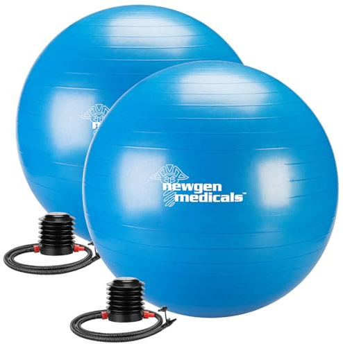 newgen medicals Fitnessbälle Anti-Burst: 2er-Set Sitz- und Gymnastikball, auch für Yoga, Anti-Platzen, 65 cm (Sportgerät für Zuhause, Ball)