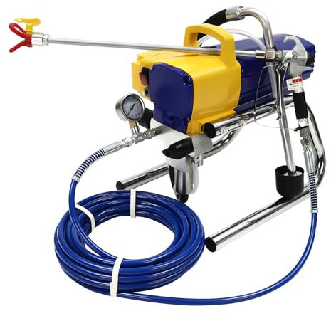 Spruzzatore di vernice airless da 1800 W, spruzzatore di colore da parete, per facciate e pittura da parete, vernice e smalto, per intonaco, pistola a spruzzo con tubo