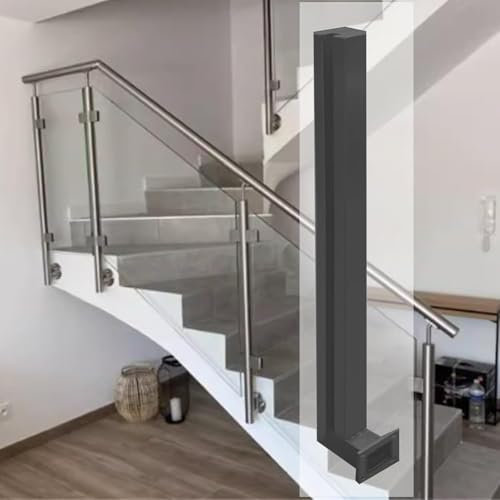 Poteaux de balustrade en verre et colliers de serrage pour escalier, couloir, terrasse – Système de garde-corps robuste
