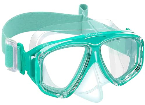 GXGM 1 Pezzo Maschera Subacquea Bambini,Occhialini da Nuoto con Copertura Nasale,Per Nuoto e Immersioni,Regalo Ragazzo,Occhiali da Immersione,Leggeri e Impermeabili (Verde)