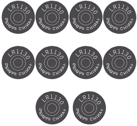 Lot de 10 piles bouton alcalines LR1130 AG10 LR54 389 189 1,5 V pour montres jouets et appareils électroniques