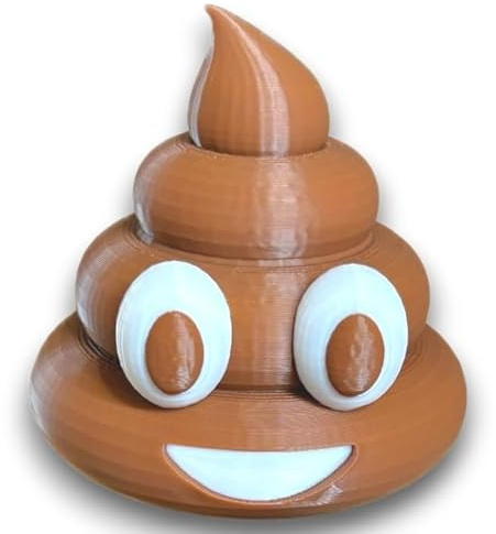 Lustige Abdeckkappe für Anhängerkupplung Poo Poop Abdeckung Kappe Schutzkappe Kugelkopf mit Emoji Smiley lustig aus Kunststoff hergestellt - Hingucker für 50mm Kugelköpfe - Custom Schinner 3D-Druck